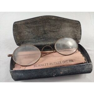 Antique Victorian Round Windsor Eyeglasses W/ Case Casper Wyoming Provenance